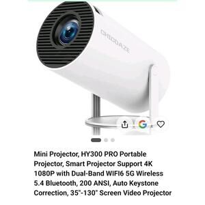 🔥Mini Projector, HY300 PRO Portable Projector, Support 4K 1080P with Dual-Band